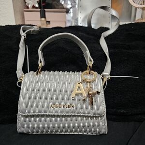 Anne Klein Silver Quilted Women's Bag